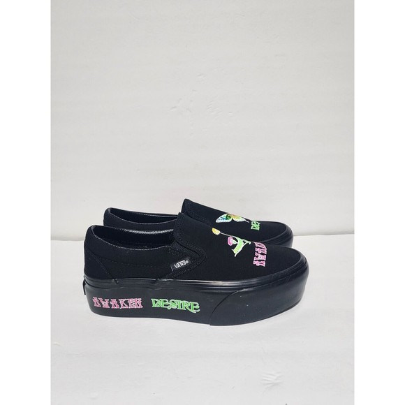 Vans Women's 6.5 Classic Slip-On Platform Morph Glow In The Dark Gothic Punk - Picture 4 of 8